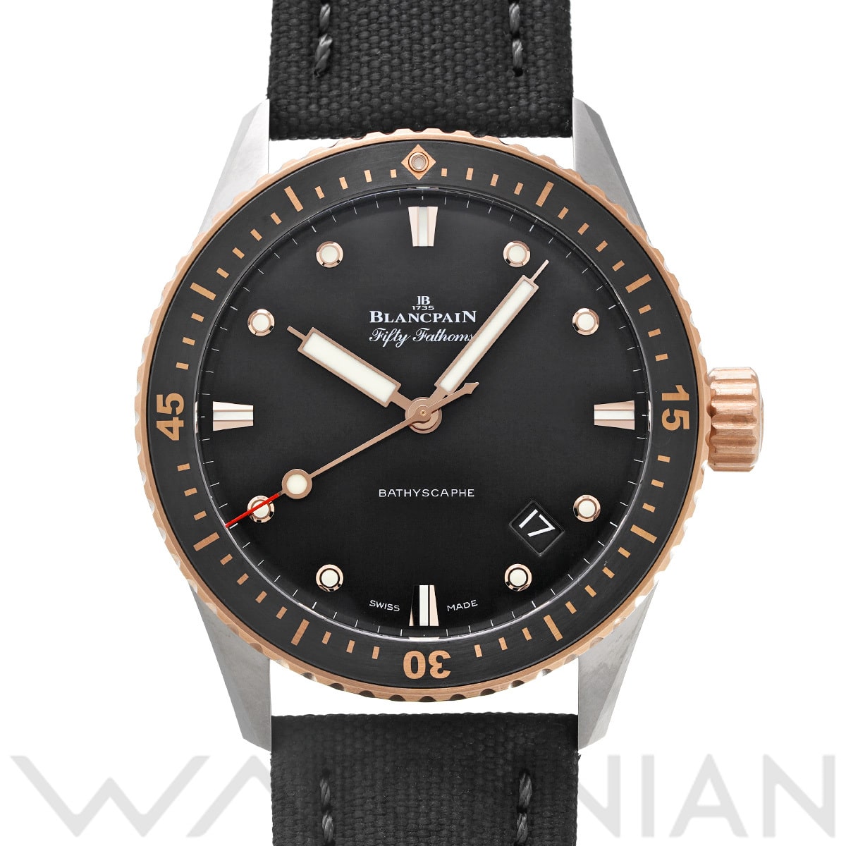 ブランパン フィフティ ファゾムス バチスカーフ 5000-12S30-B52A ブラック メンズ 時計 【中古】【wristwatch】