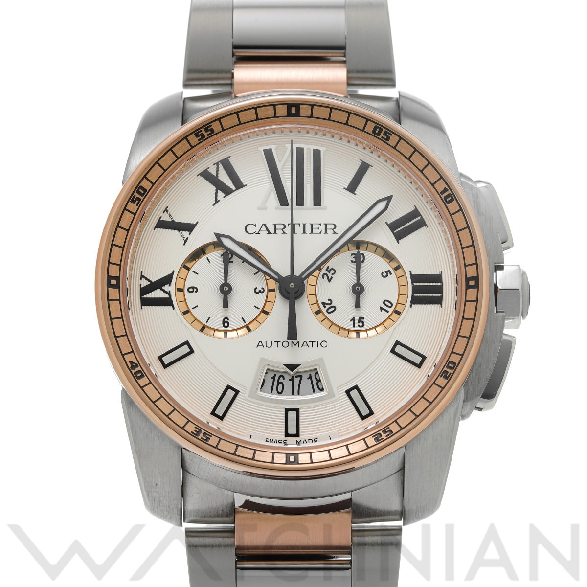 カルティエ カリブル ドゥ カルティエ クロノグラフ W7100042 シルバー メンズ 時計 【中古】【wristwatch】