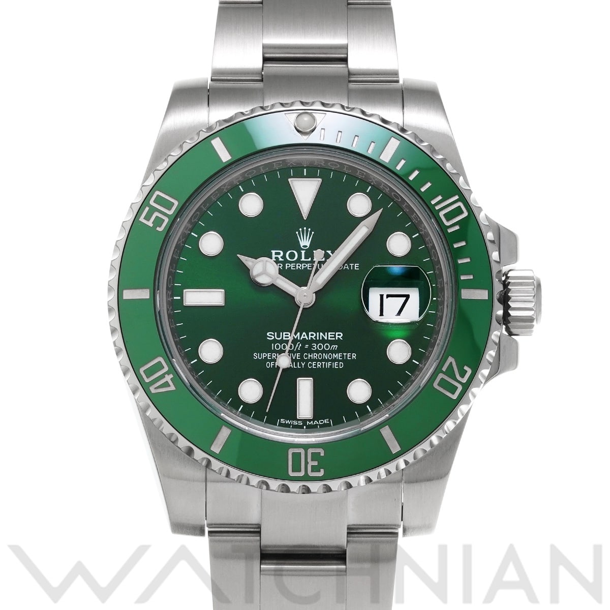 ロレックス サブマリーナ デイト 116610LV グリーン メンズ 時計 【中古】【wristwatch】