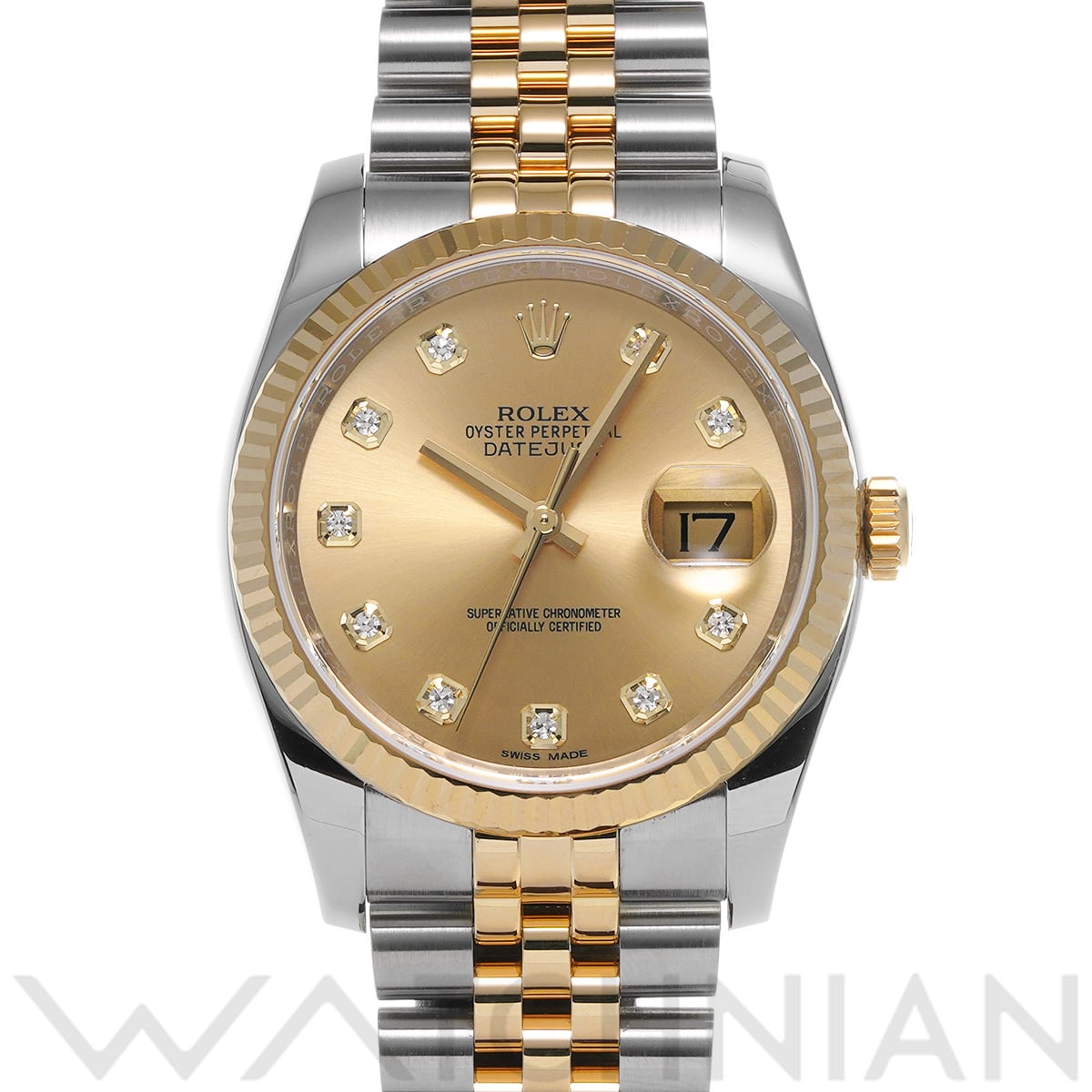 ロレックス デイトジャスト 36 116233G シャンパン/ダイヤモンド メンズ 時計 【中古】【wristwatch】