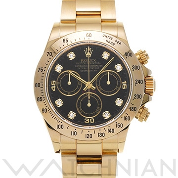 ロレックス コスモグラフ デイトナ 116528G ブラック/ダイヤモンド メンズ 時計 【中古】【wristwatch】