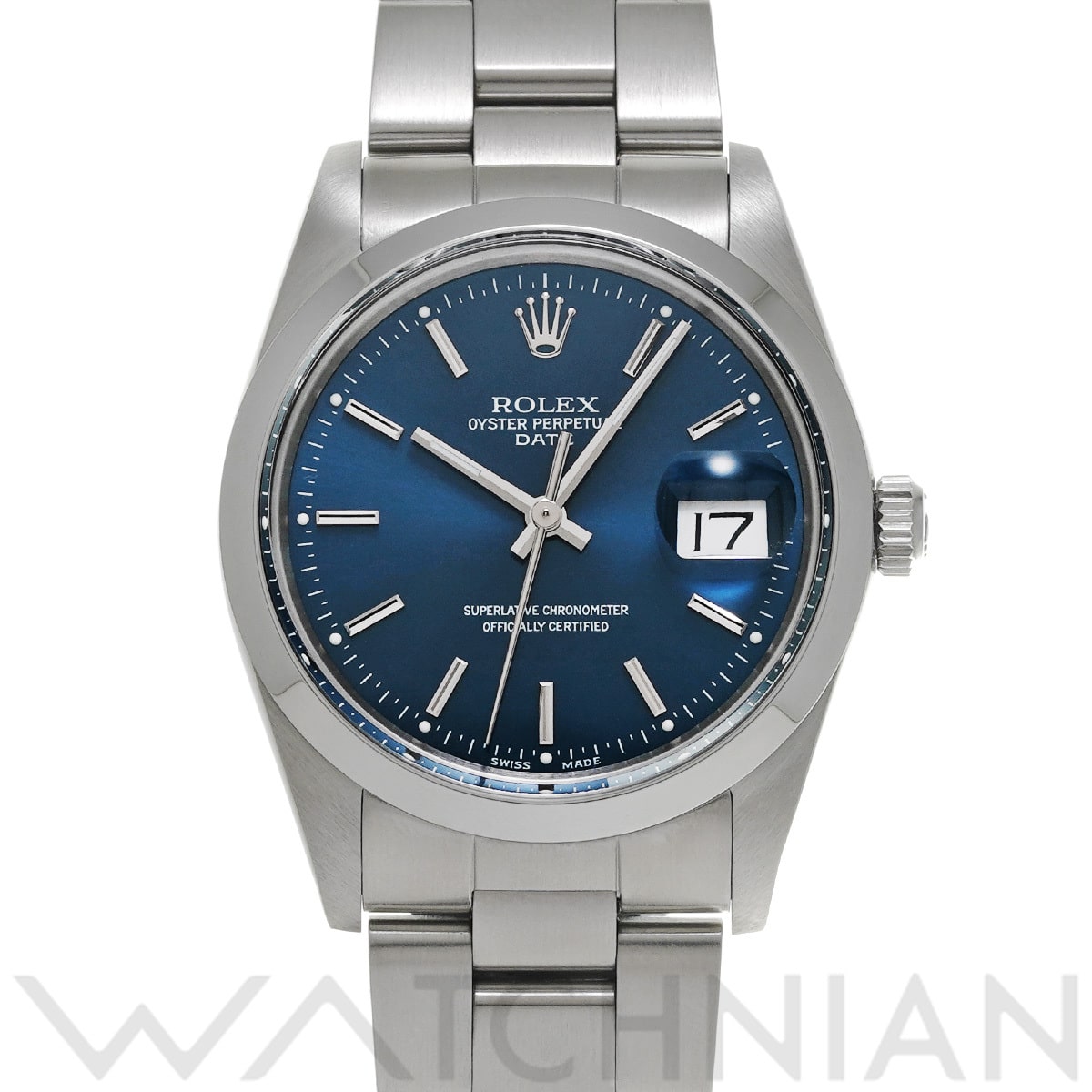 ロレックス オイスターパーペチュアル デイト 15000 ブルー メンズ 時計 【中古】【wristwatch】