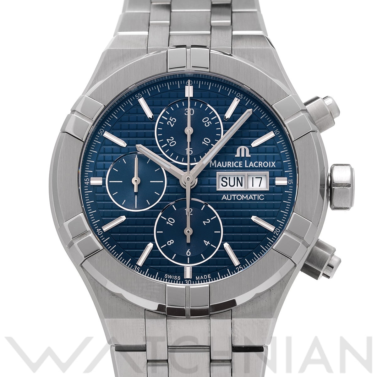 モーリス ラクロア アイコン オートマティック クロノグラフ AI6038-SS002-430-1 ブルー メンズ 時計 【中古】【wristwatch】