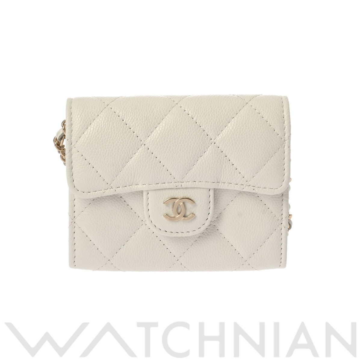 シャネル チェーンクラッチ ホワイト AP0238 グレインカーフスキン レディース バッグ 【新品】【bag】