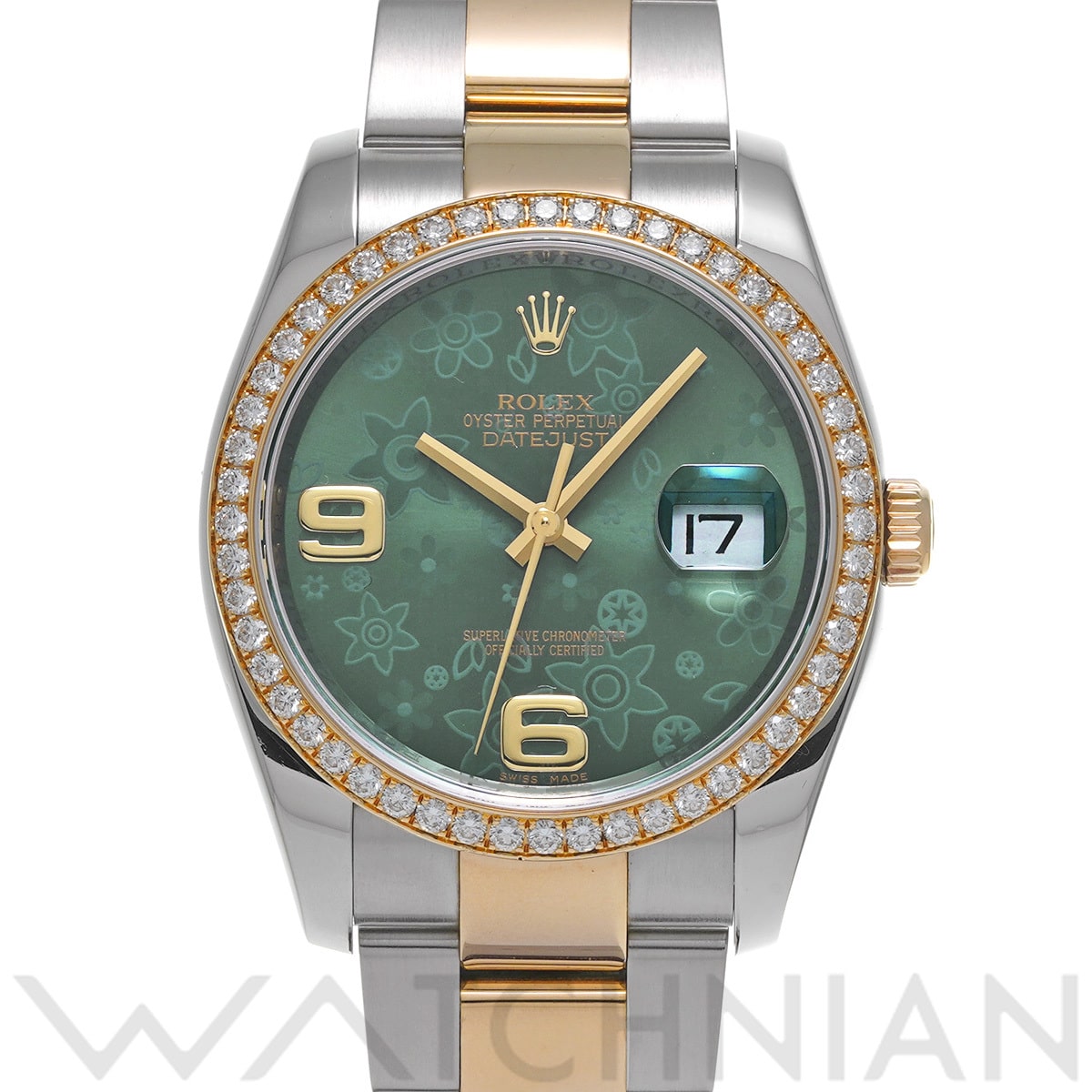 ロレックス デイトジャスト 36 116243 グリーンフラワー メンズ 時計 【中古】【wristwatch】