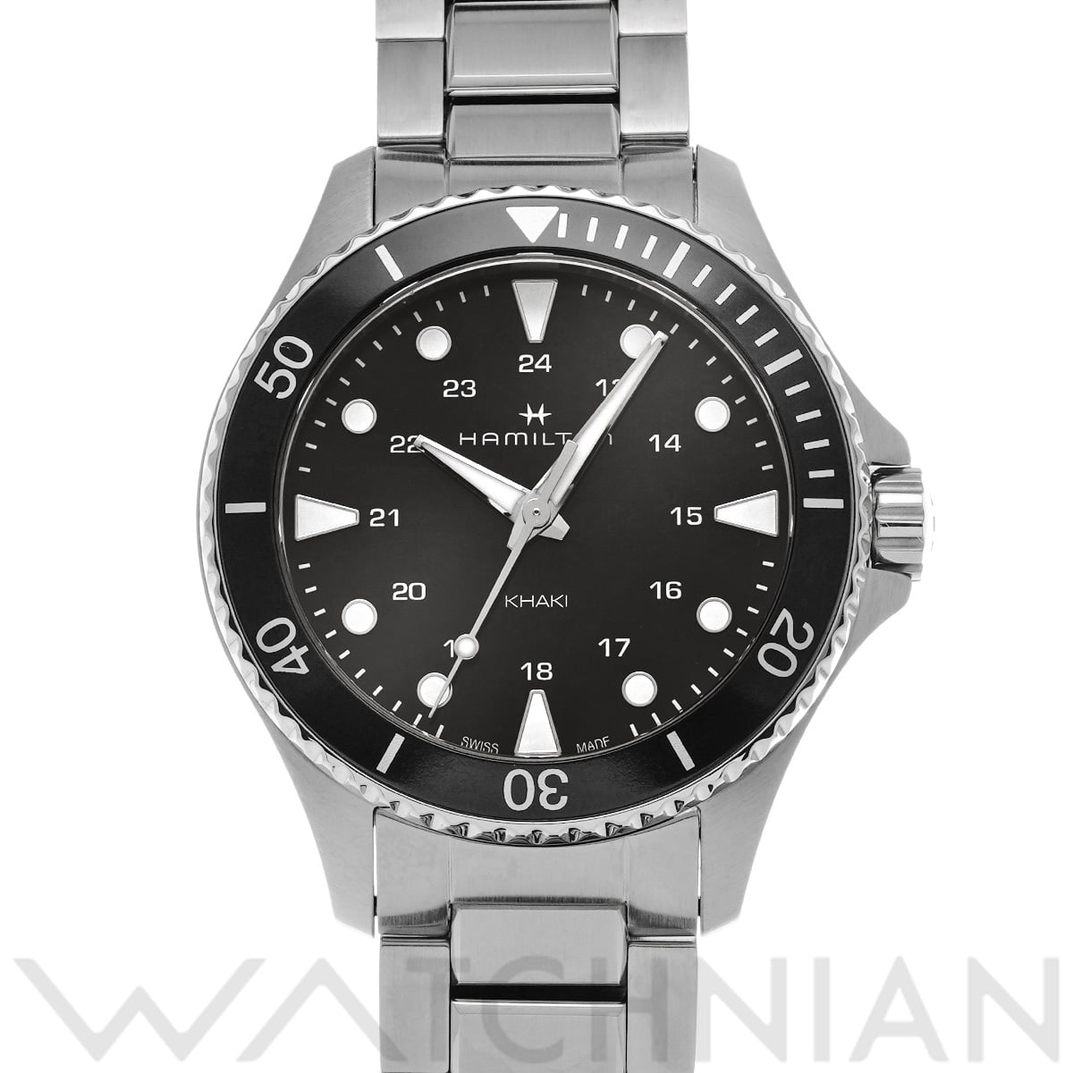 ハミルトン カーキ ネイビー クォーツ 37mm H82201131 ブラック ユニセックス 時計 【中古】【wristwatch】