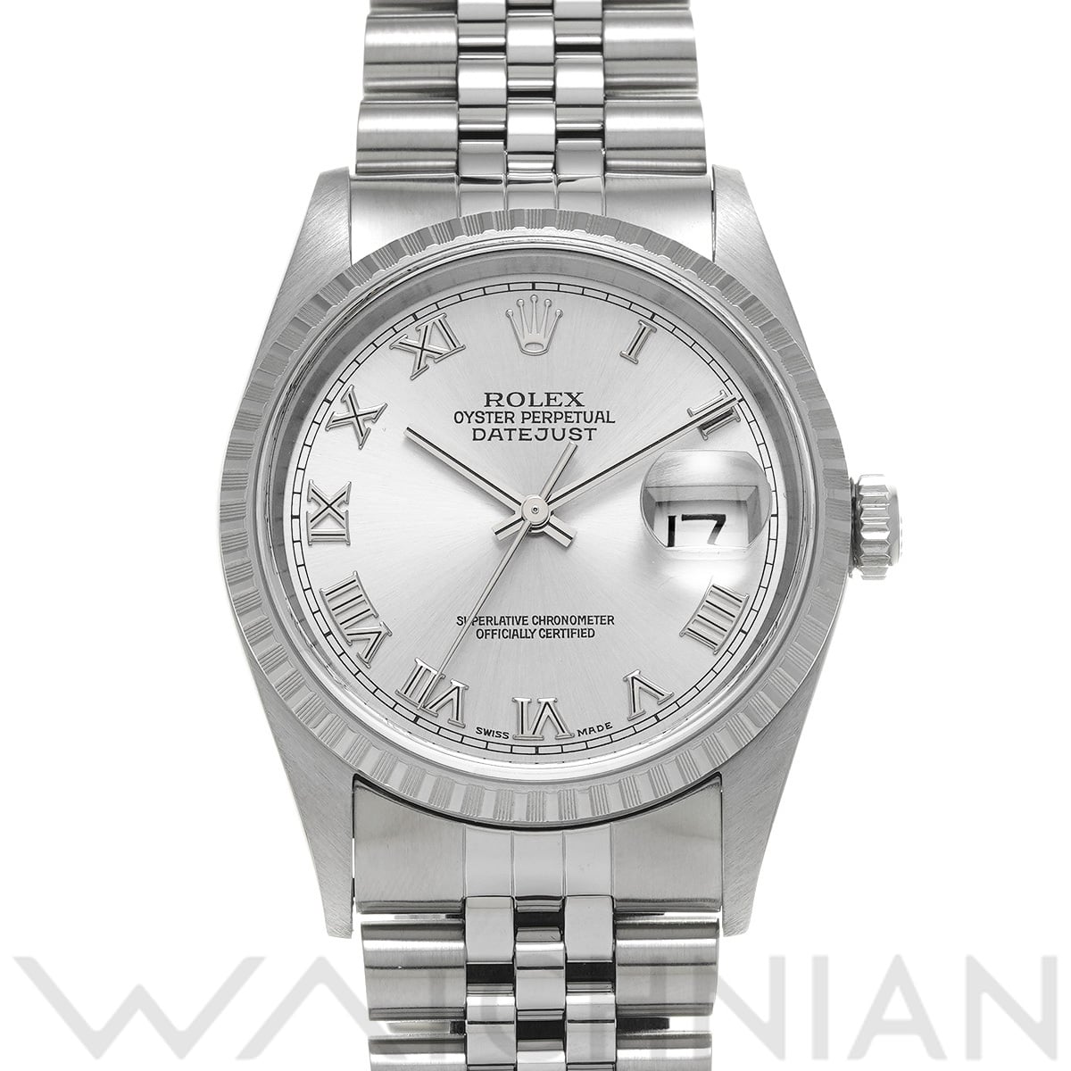 ロレックス デイトジャスト 36 16220 シルバー メンズ 時計 【中古】【wristwatch】