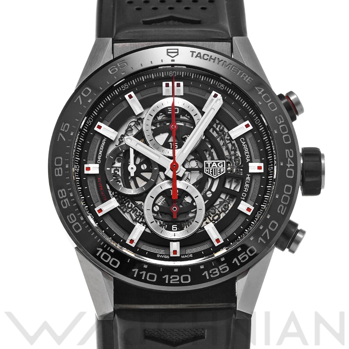 タグ ホイヤー カレラ キャリバーホイヤー01 クロノグラフ CAR2A1Z.FT6044 ブラック メンズ 時計 【中古】【wristwatch】