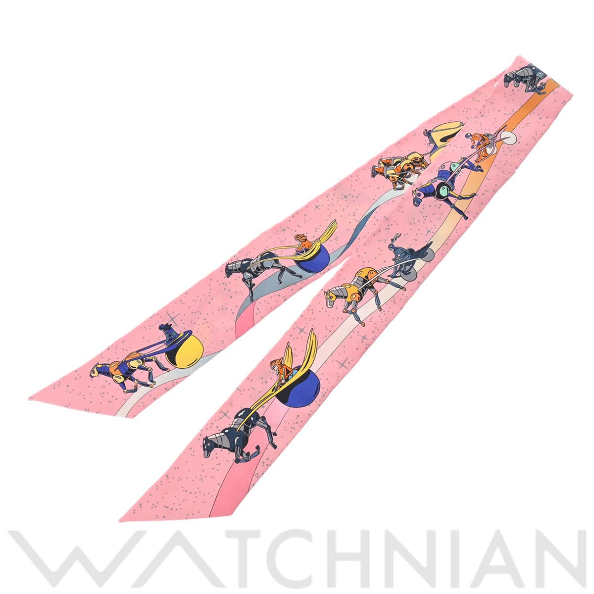 エルメス ツイリー SPACE DERBY ピンク 063573S シルク100％ レディース 【新品】【other】