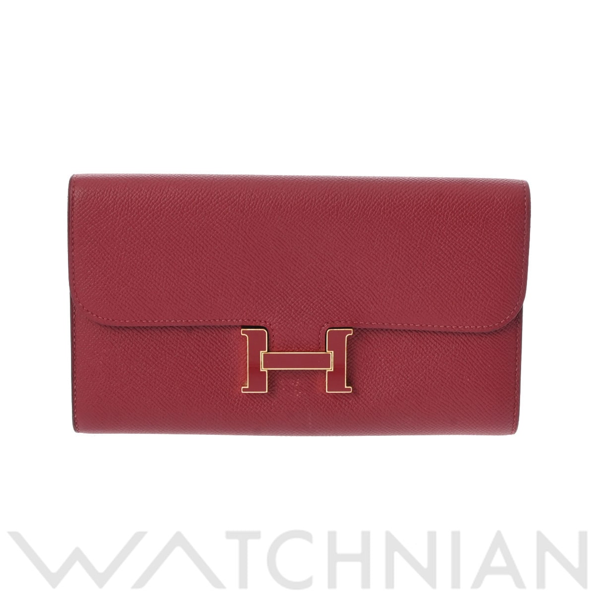 エルメス コンスタンスロングウォレット ルージュグレナ ヴォーエプソン レディース 財布 【中古】【purse】