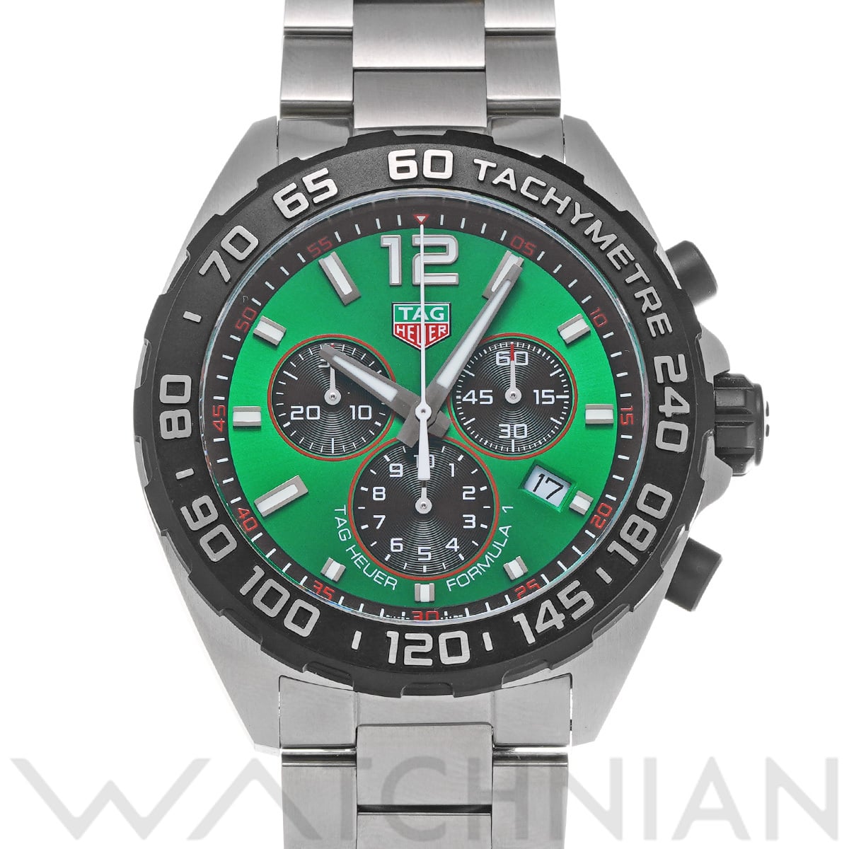 タグ ホイヤー フォーミュラ1 クォーツ クロノグラフ CAZ101AP.BA0842 グリーン メンズ 時計 【中古】【wristwatch】