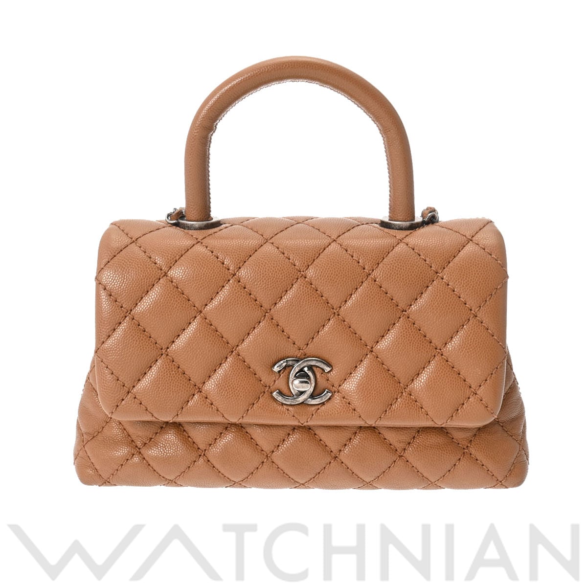 シャネル マトラッセ ココハンドル XS 2WAY ブラウン A29990 キャビアスキン レディース バッグ 【中古】【bag】