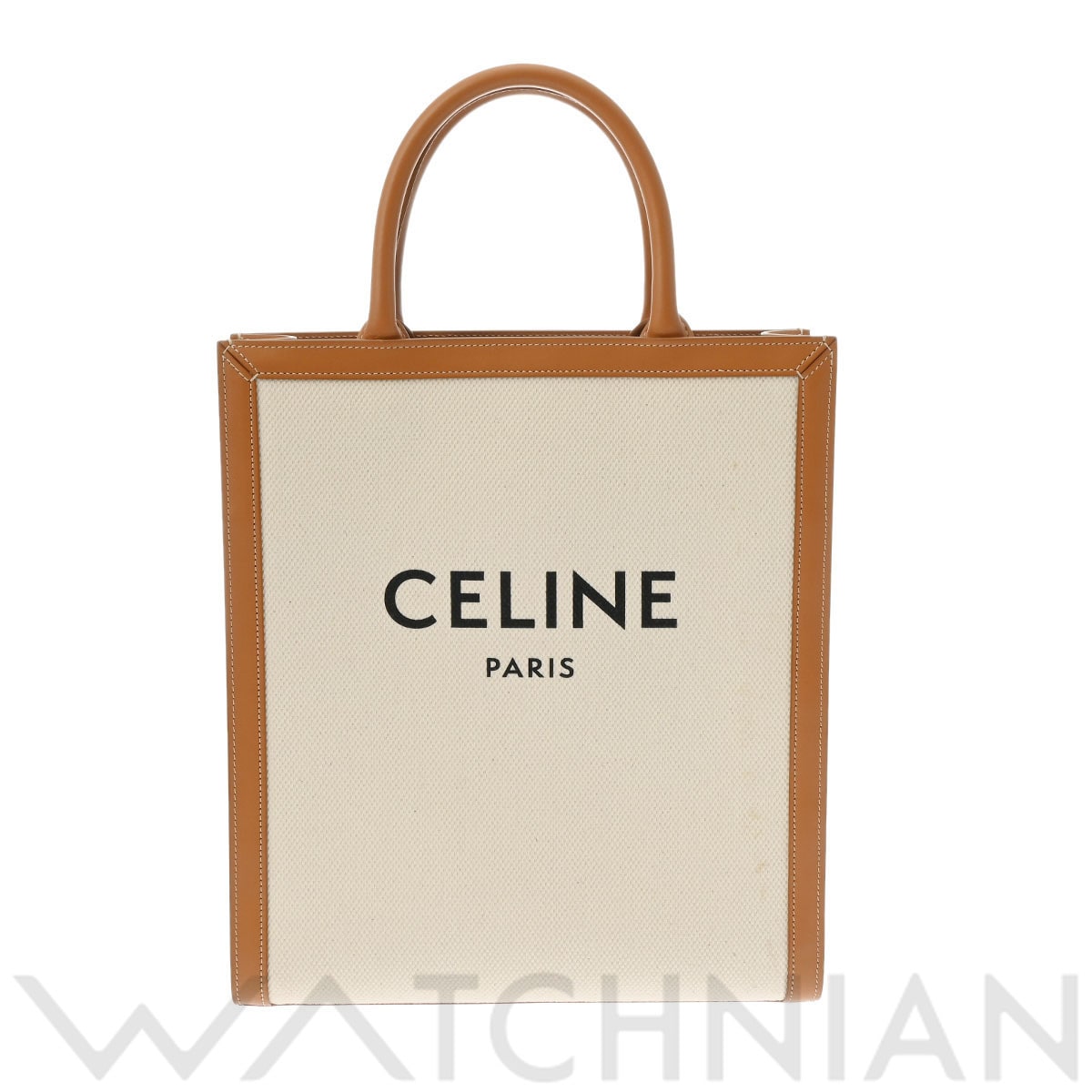 セリーヌ バーティカルカバ スモール ナチュラル/タン 190402BNZ.02NT キャンバス レディース バッグ 【中古】【bag】