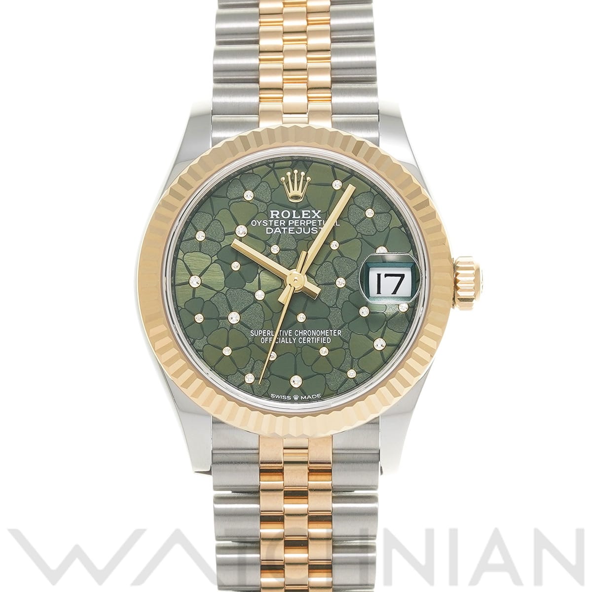ロレックス デイトジャスト 31 278273 オリーブグリーン フローラルモチーフ/ダイヤモンド ユニセックス 時計 【中古】【wristwatch】