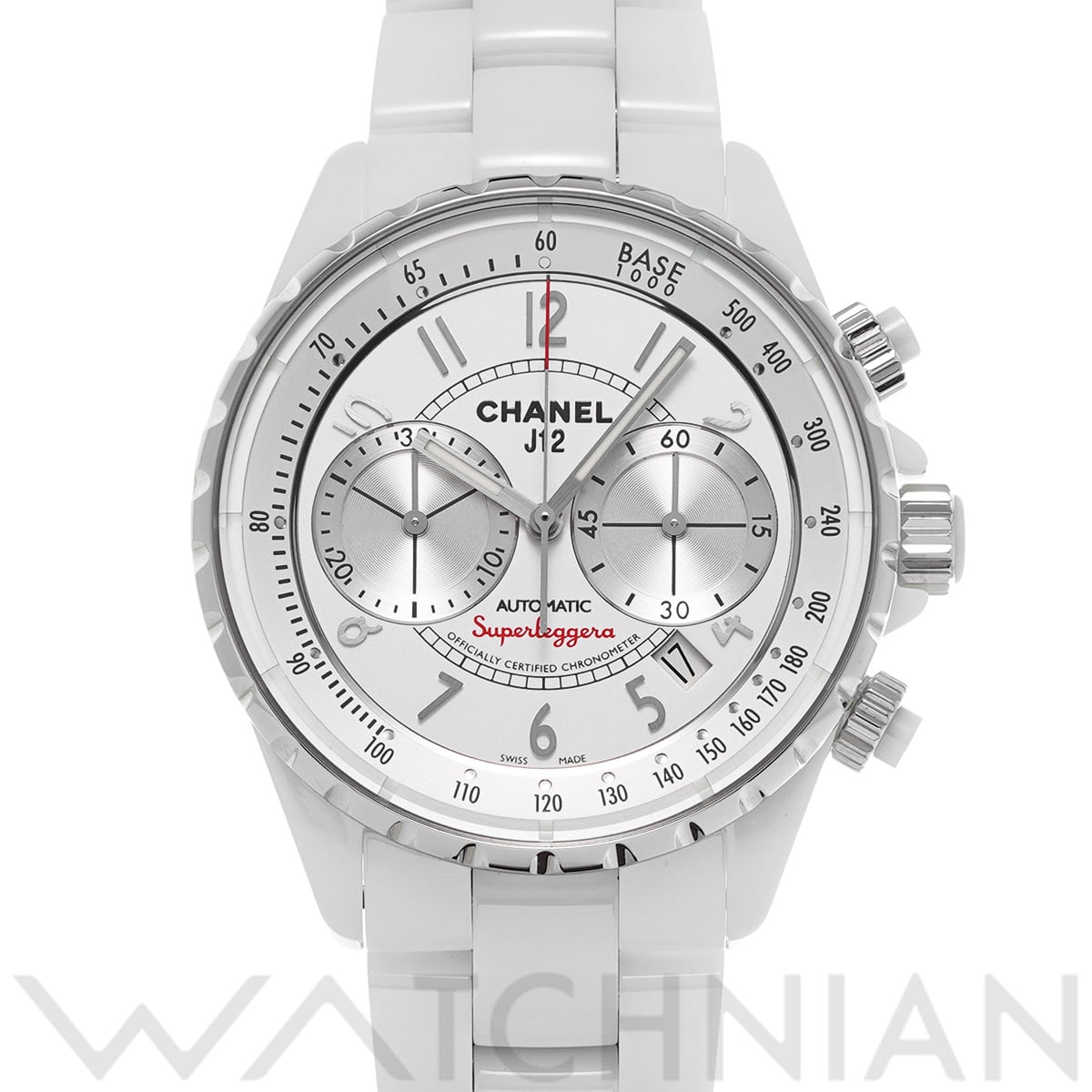 シャネル J12 スーパーレッジェーラ 41MM H3410 シルバー メンズ 時計 【中古】【wristwatch】