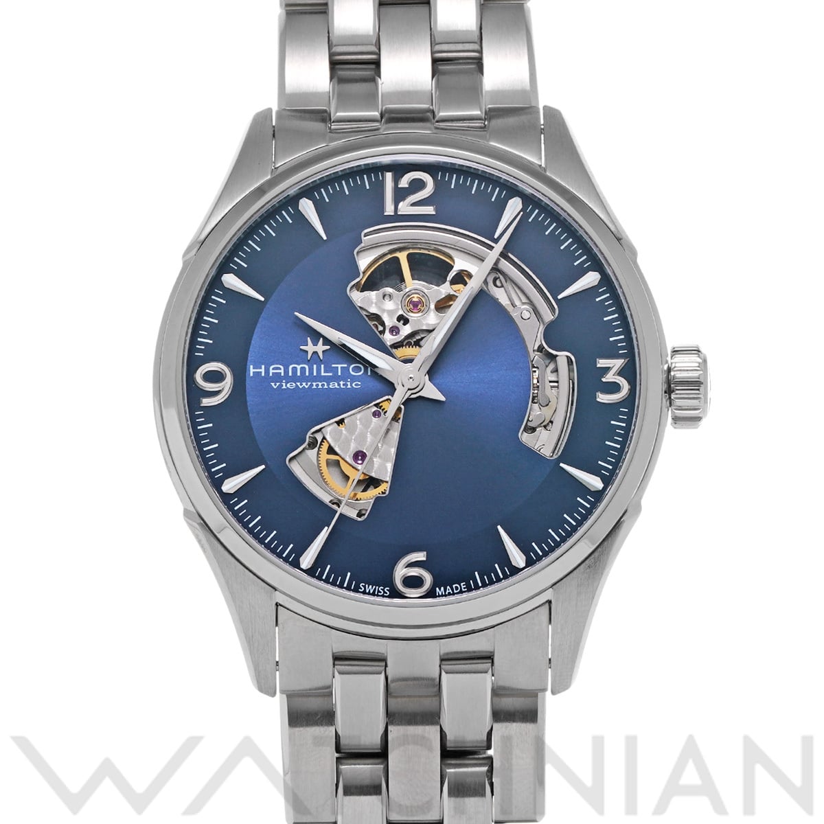 ハミルトン ジャズマスター オープンハート H32705141 ブルー メンズ 時計 【中古】【wristwatch】
