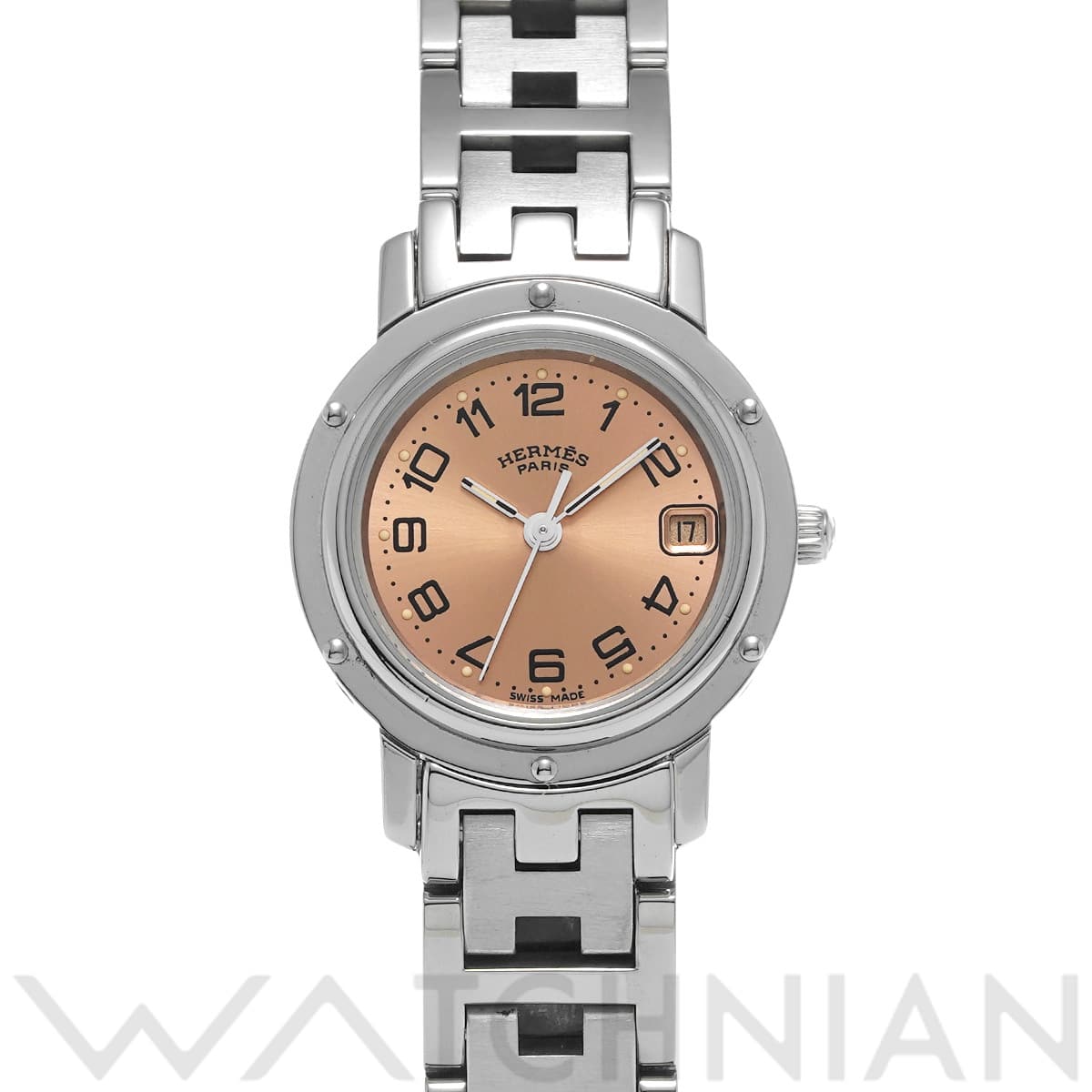 エルメス クリッパー CL4.210 ピンク レディース 時計 【中古】【wristwatch】