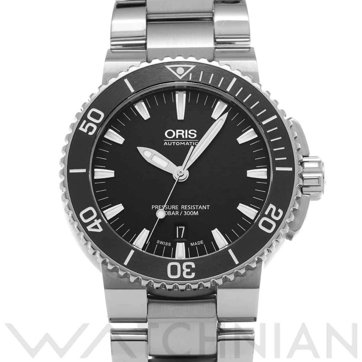 オリス アクイス デイト 01 733 7653 4154-07 8 26 01PEB ブラック メンズ 時計 【中古】【wristwatch】