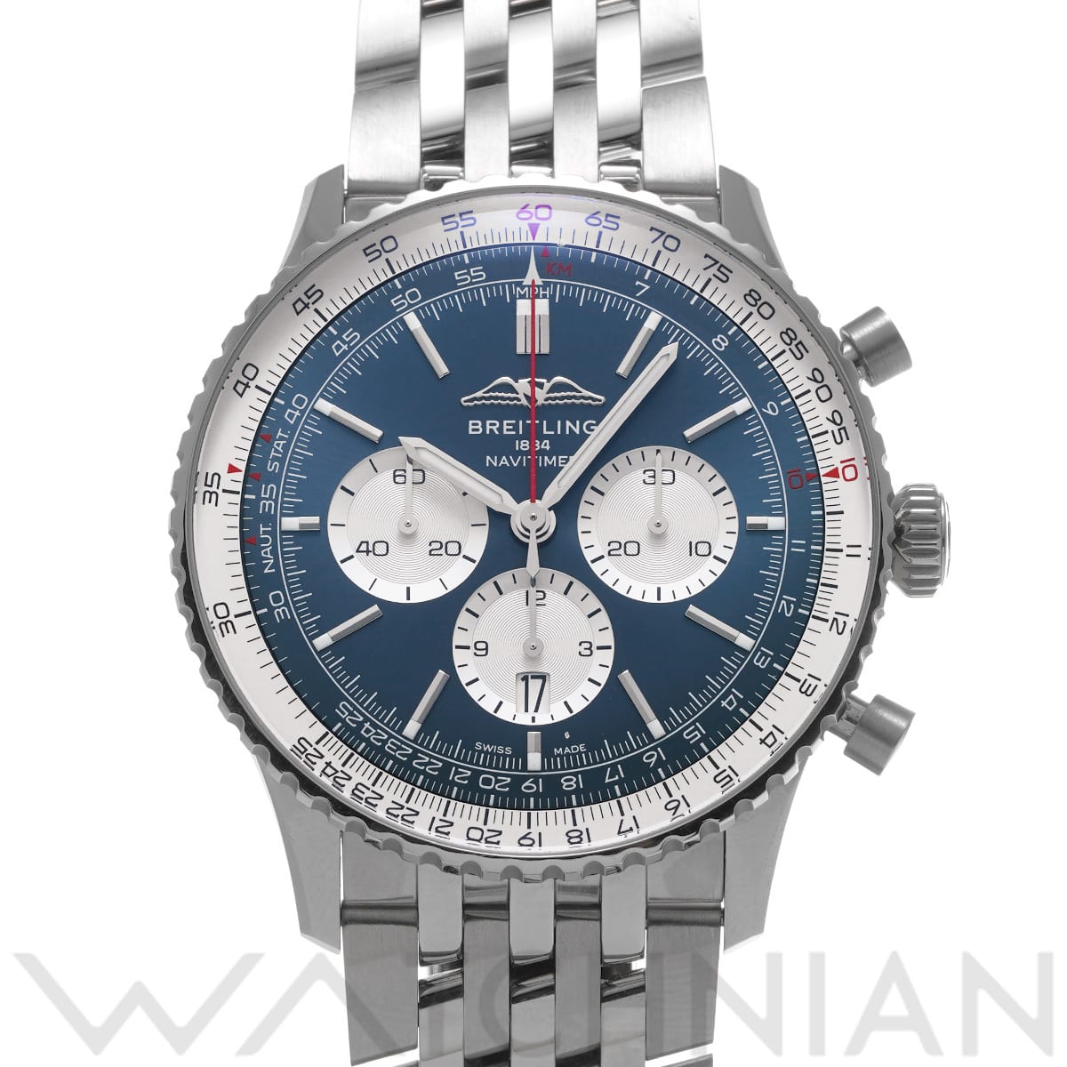 ブライトリング ナビタイマー B01 クロノグラフ 46 AB0137211C1A1 ブルー/シルバー メンズ 時計 【中古】【wristwatch】
