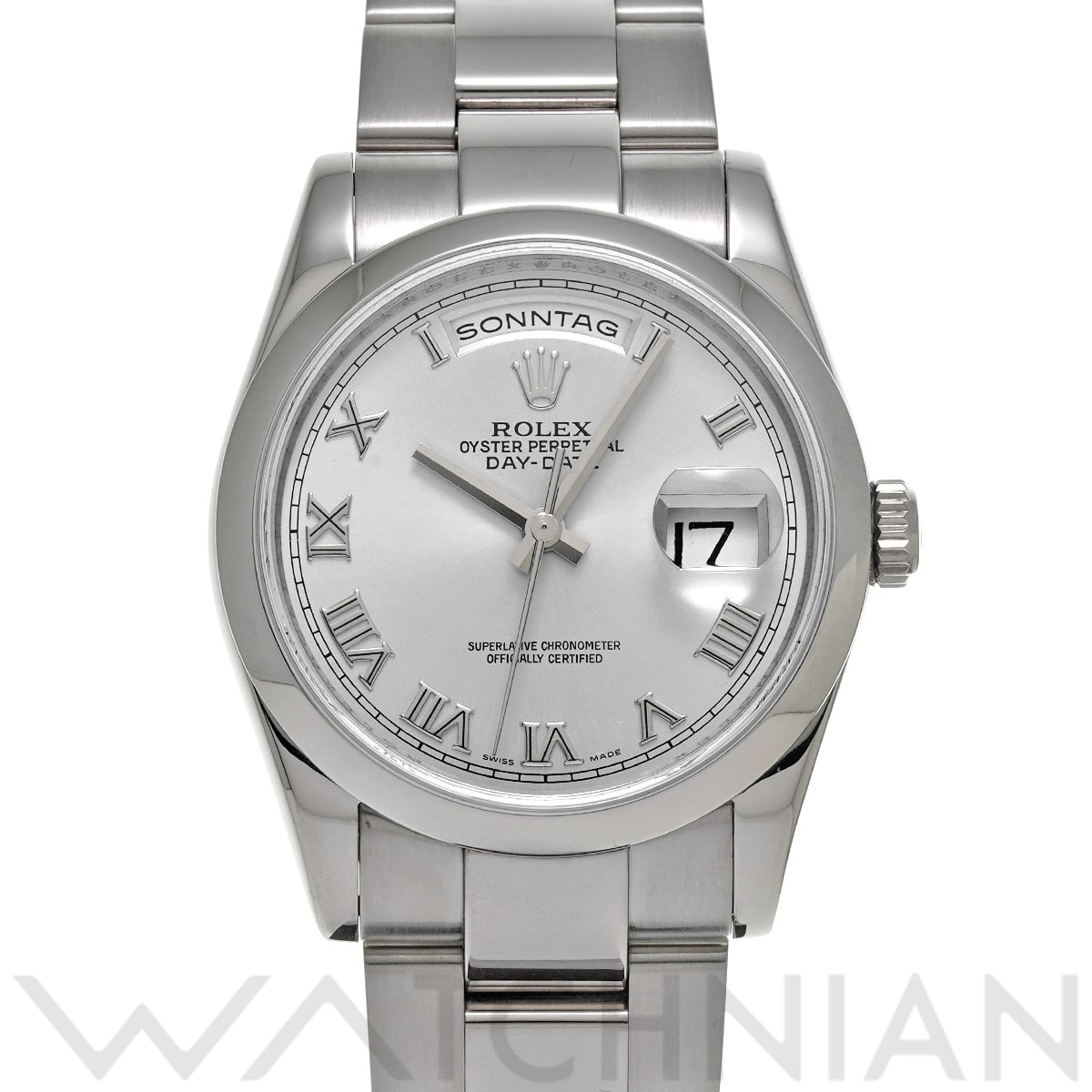 ロレックス デイデイト 36 118209 シルバー メンズ 時計 【中古】【wristwatch】