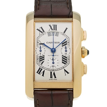 カルティエ タンクアメリカン クロノグラフ XL W2609356 シルバー メンズ 時計 【中古】【wristwatch】