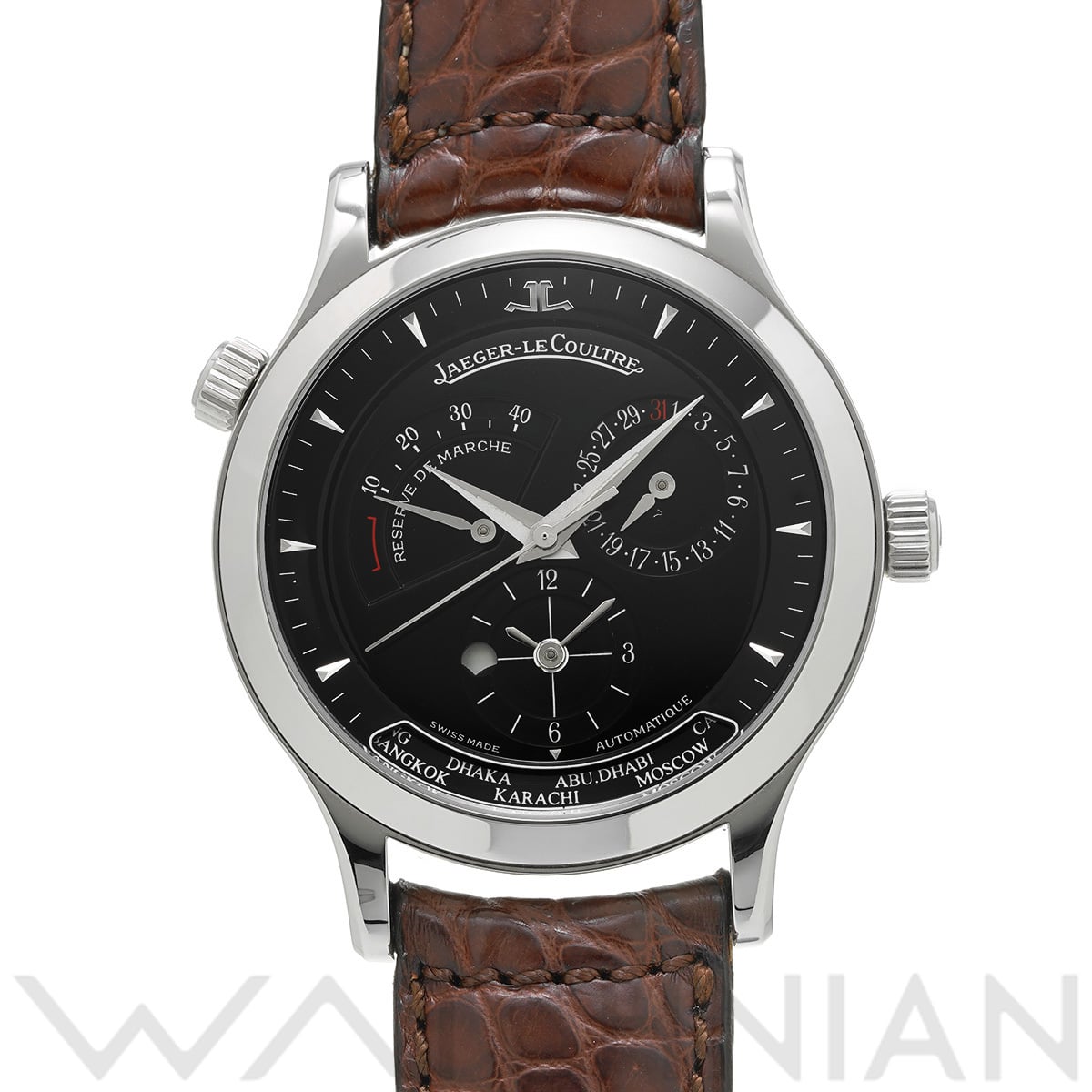 ジャガー ルクルト マスター ジオグラフィーク 142.840.927B ブラック メンズ 時計 【中古】【wristwatch】