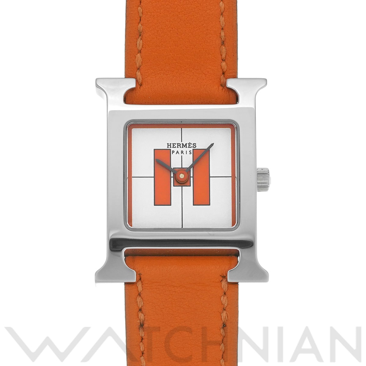 エルメス Hウォッチ HH1.210 ホワイト/オレンジ レディース 時計 【中古】【wristwatch】