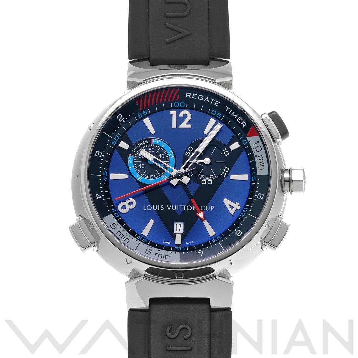 ルイ ヴィトン タンブール レガッタ ルイ・ヴィトンカップ Q102D0 ブルー/ブラック メンズ 時計 【中古】【wristwatch】