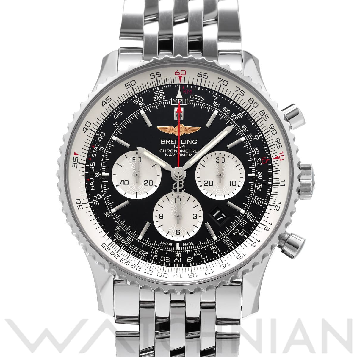 ブライトリング ナビタイマー 01 46 AB012721/BD09 ブラック/シルバー メンズ 時計 【中古】【wristwatch】