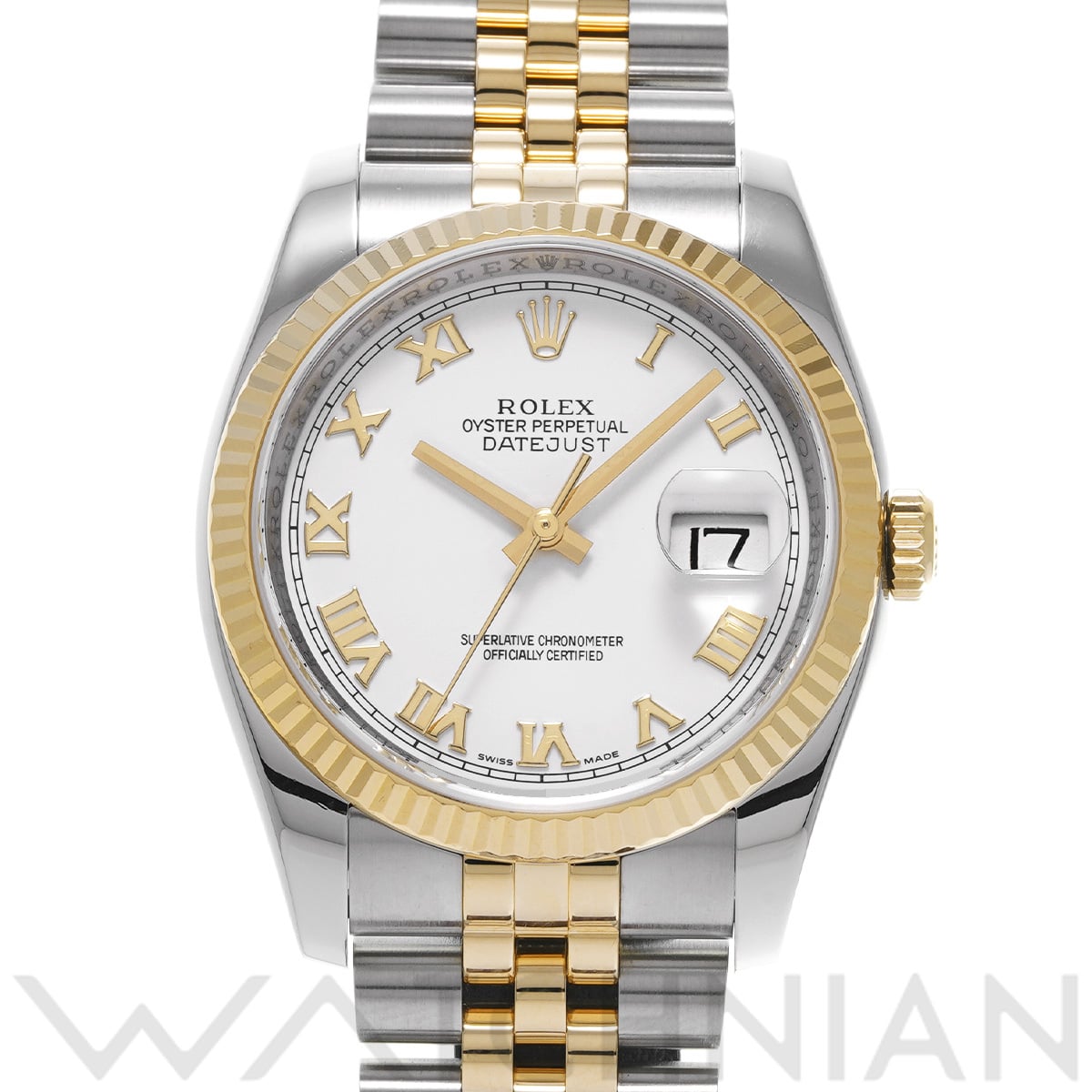 ロレックス デイトジャスト 36 116233 ホワイト メンズ 時計 【中古】【wristwatch】