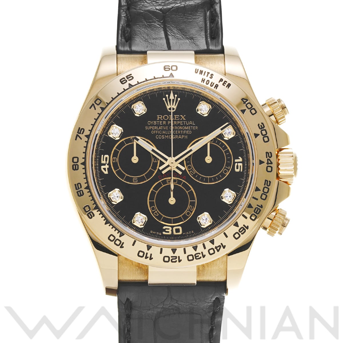 ロレックス コスモグラフ デイトナ 116518G ブラック/ダイヤモンド メンズ 時計 【中古】【wristwatch】