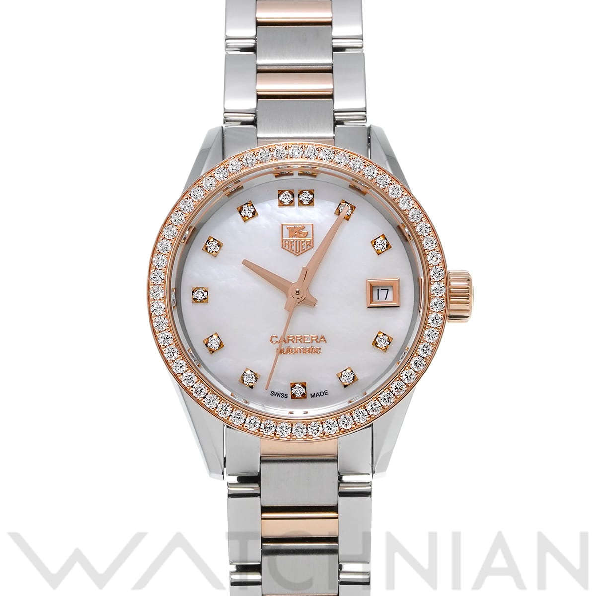 タグ ホイヤー カレラ キャリバー9 WAR2453.BD0777 ホワイトシェル/ダイヤモンド レディース 時計 【中古】【wristwatch】