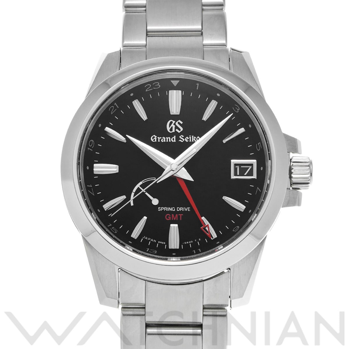 グランドセイコー ヘリテージコレクション スプリングドライブ GMT SBGE213 ブラック メンズ 時計 【中古】【wristwatch】