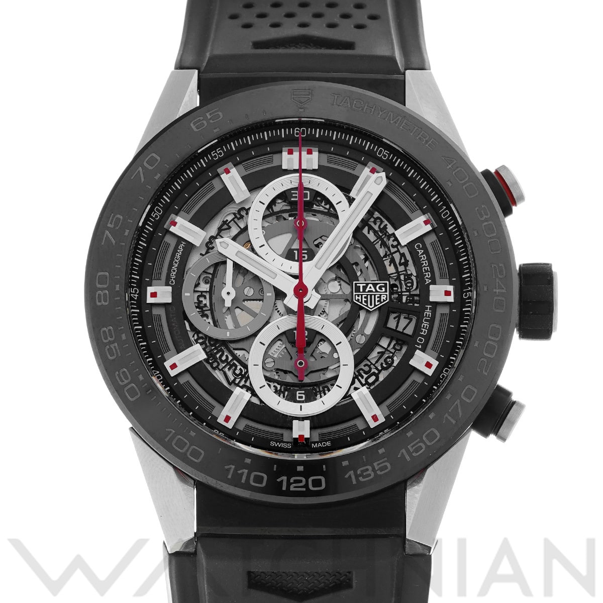 タグ ホイヤー カレラ キャリバーホイヤー01 クロノグラフ CAR2A1Z.FT6044 ブラック メンズ 時計 【中古】【wristwatch】
