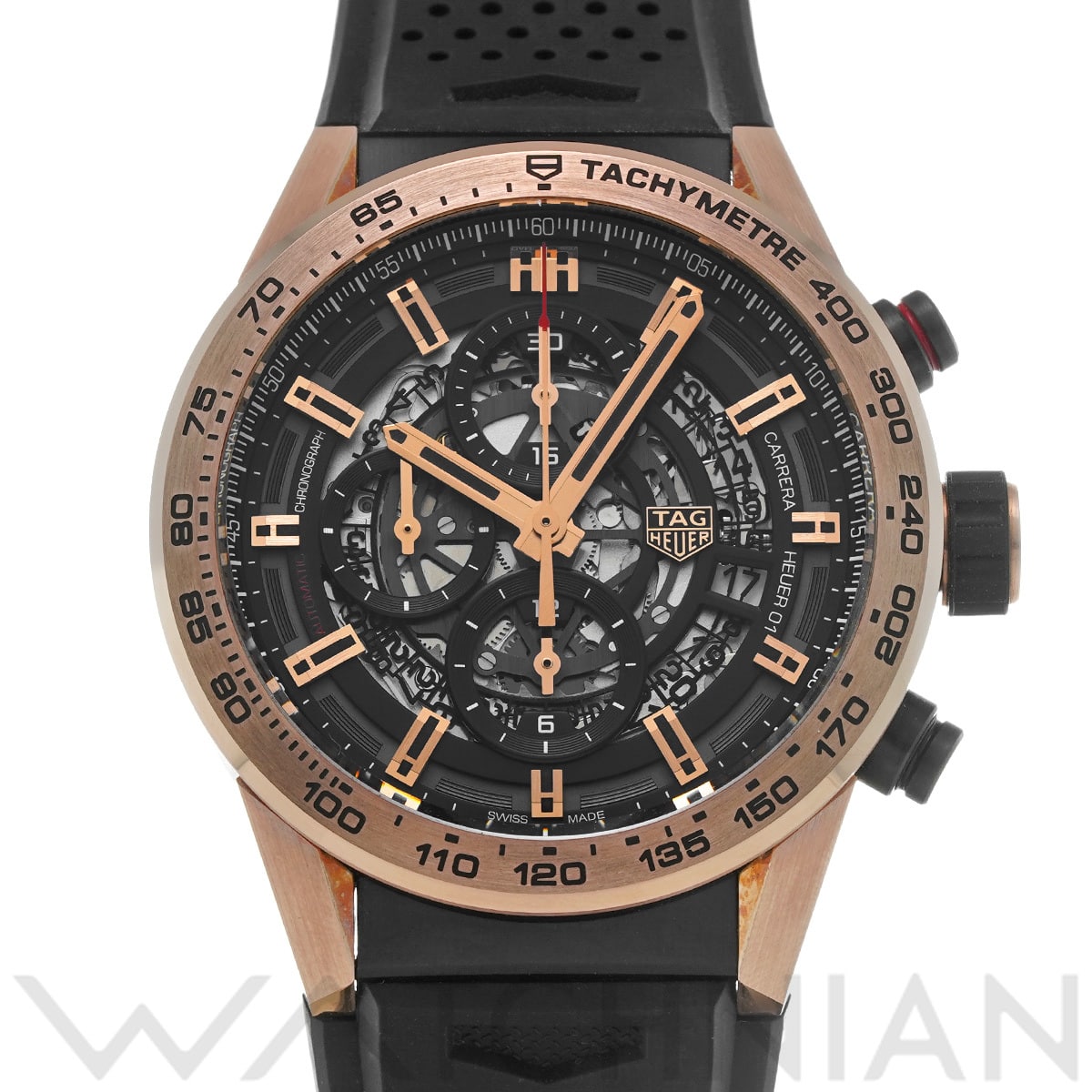 タグ ホイヤー カレラ キャリバーホイヤー01 クロノグラフ CAR205B.FT6087 ブラック メンズ 時計 【中古】【wristwatch】