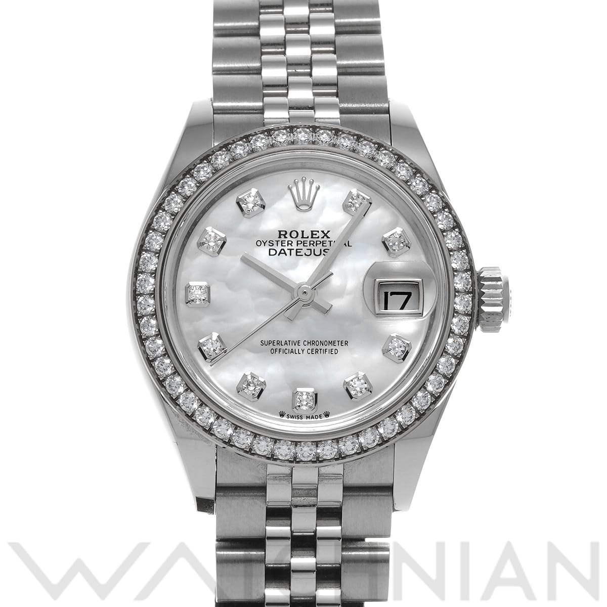 ロレックス レディ デイトジャスト 28 279384RBR ホワイトシェル/ダイヤモンド レディース 時計 【中古】【wristwatch】