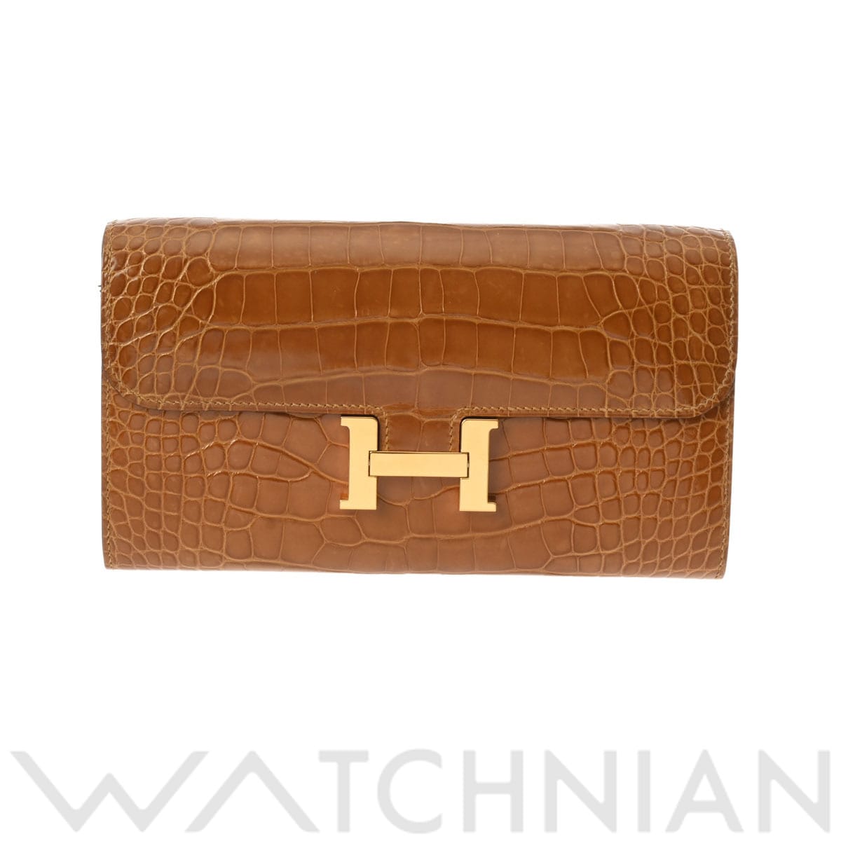 エルメス コンスタンスロング トゥーゴー ベージュ アリゲーターリセ ユニセックス 財布 【中古】【purse】