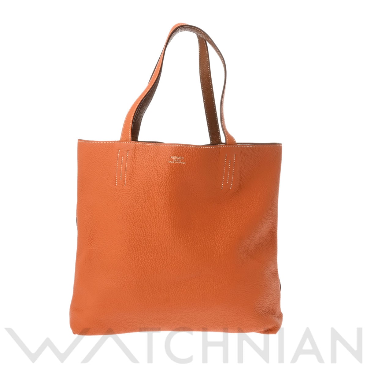 エルメス ドゥブルセンス 36 リバーシブル ゴールド/オレンジ トリヨンクレマンス ユニセックス バッグ 【中古】【bag】
