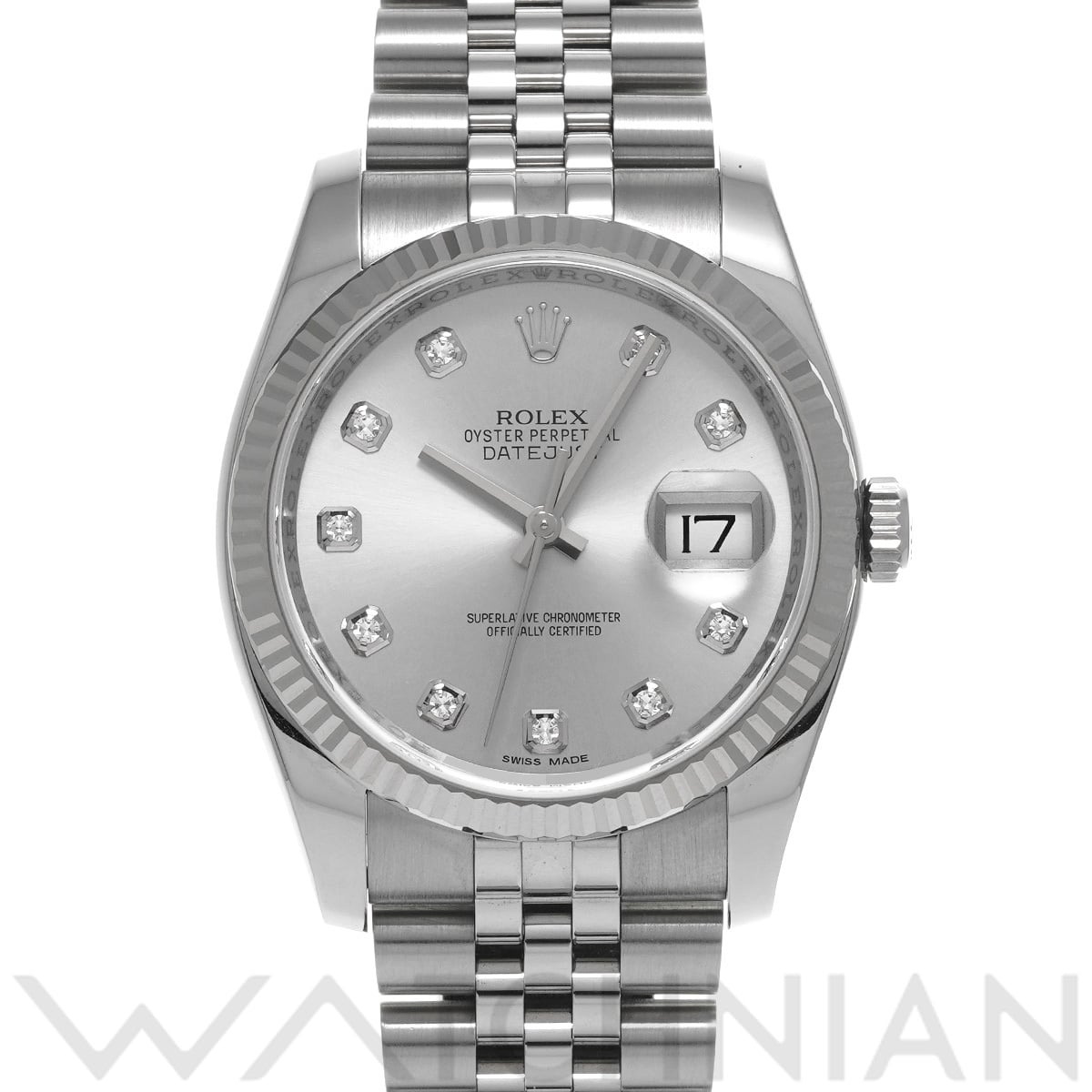 ロレックス デイトジャスト 116234G シルバー/ダイヤモンド メンズ 時計 【中古】【wristwatch】
