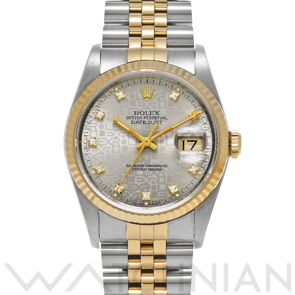ロレックス デイトジャスト 16233G グレーコンピュータ/ダイヤモンド メンズ 時計 【中古】【wristwatch】