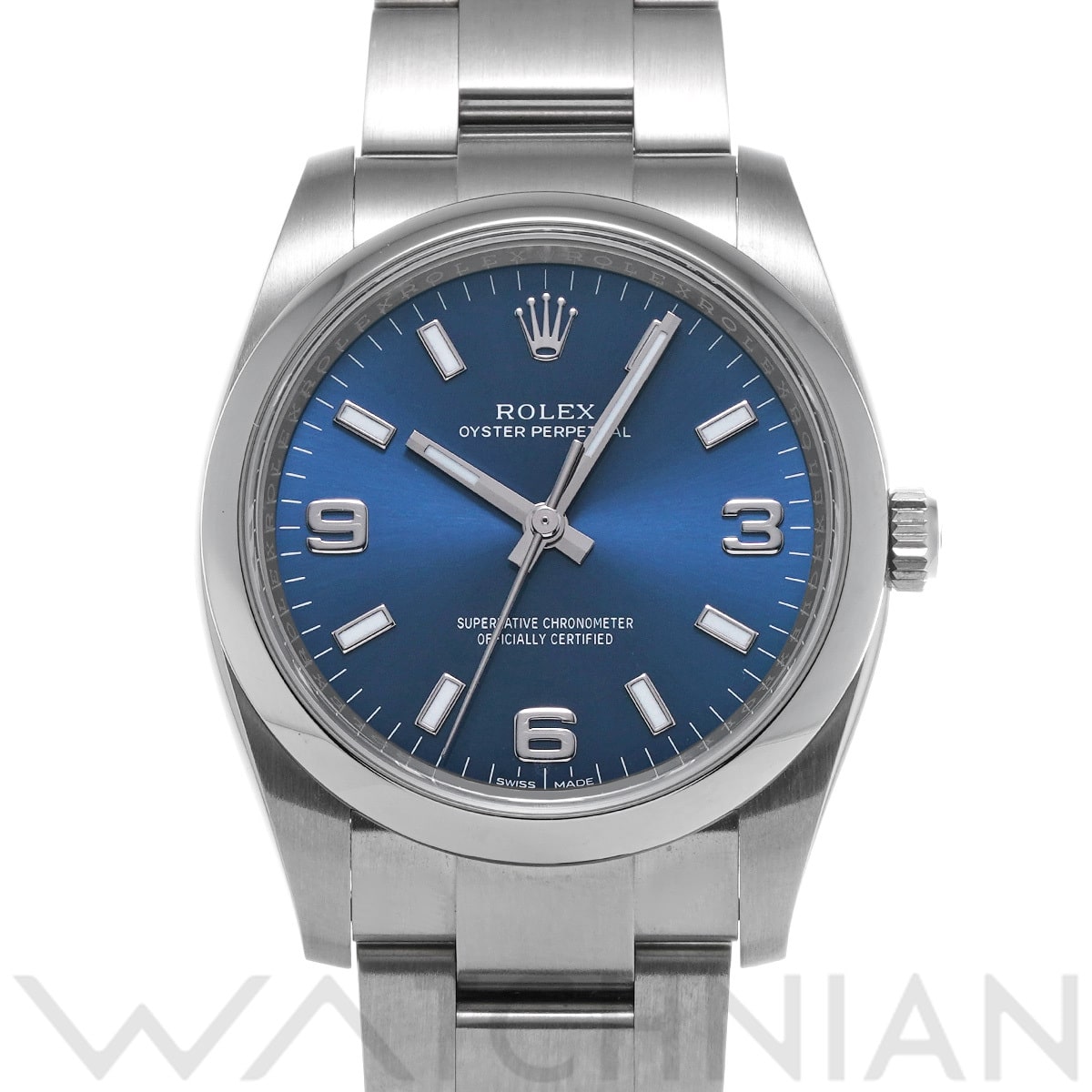 ロレックス オイスターパーペチュアル 34 114200 ブルー メンズ 時計 【中古】【wristwatch】