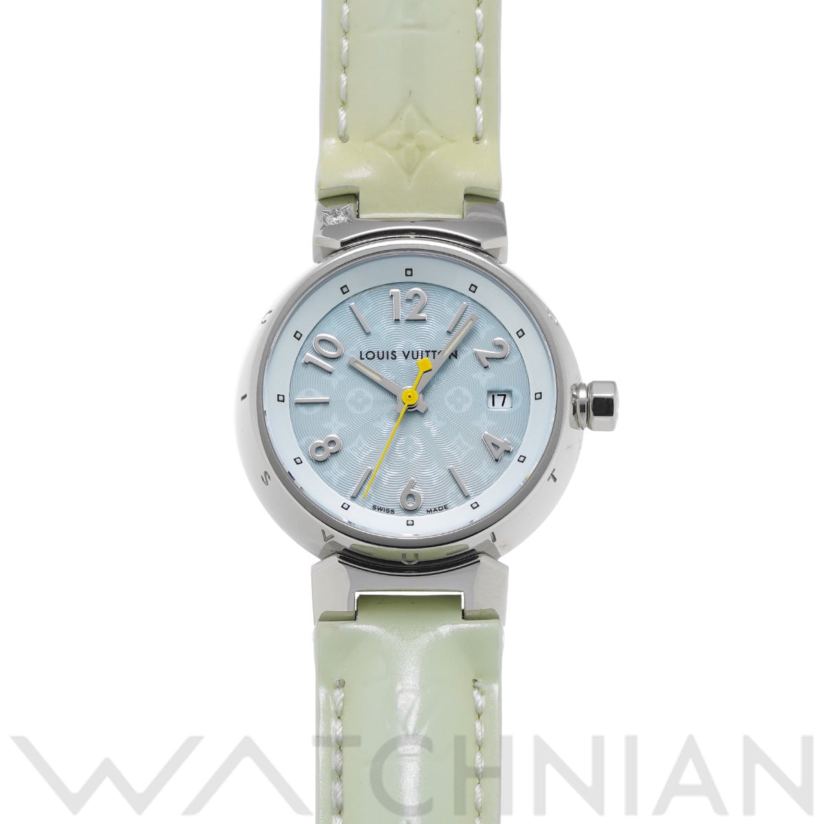 ルイ ヴィトン タンブール Q121V0 ライトブルー レディース 時計 【中古】【wristwatch】