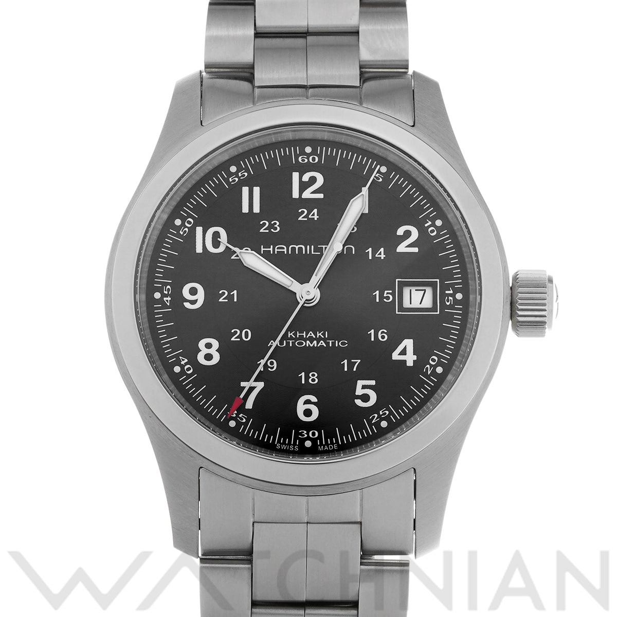 ハミルトン カーキ フィールド オート H70455133 ブラック メンズ 時計 【中古】【wristwatch】