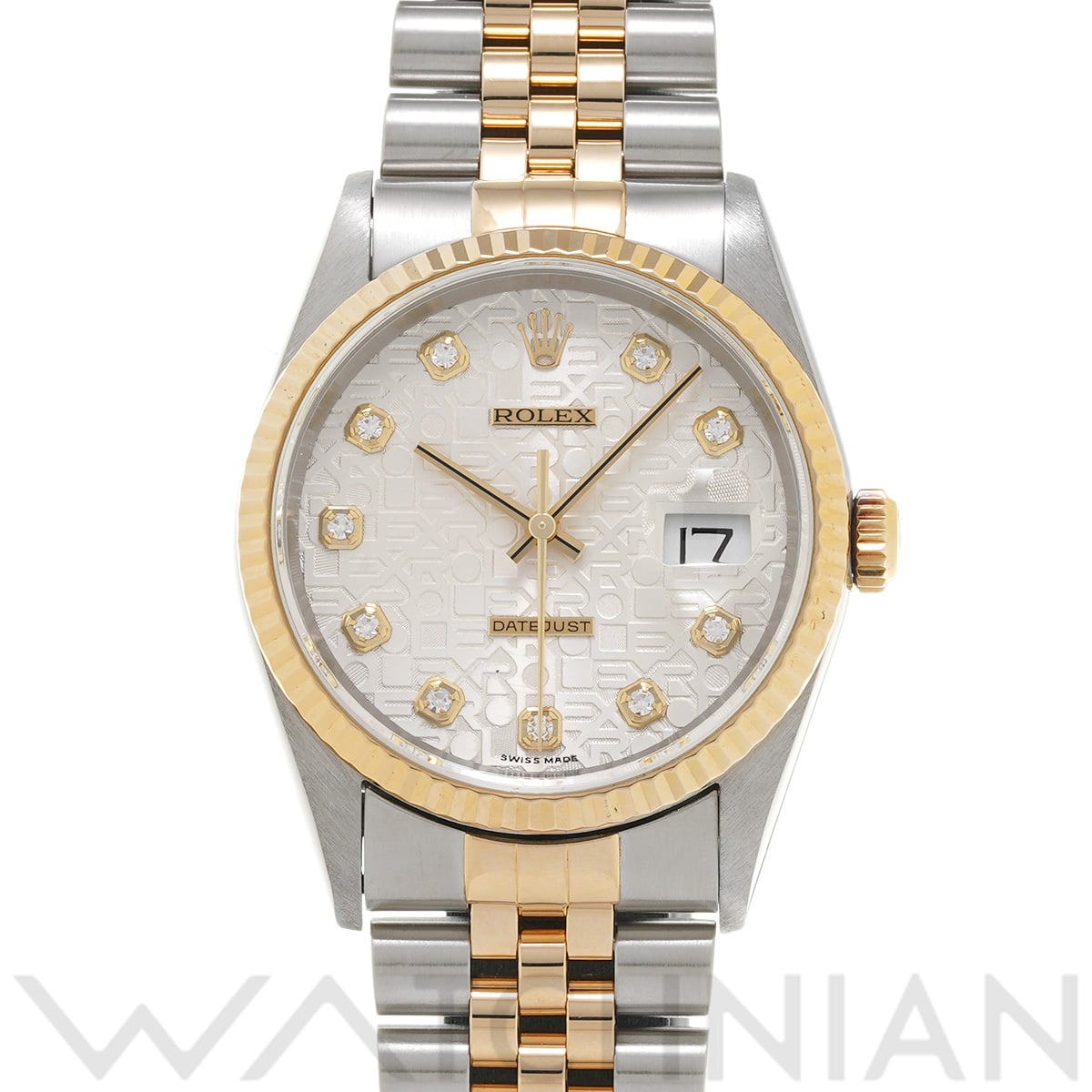ロレックス デイトジャスト 16233G シルバーコンピュータ/ダイヤモンド メンズ 時計 【中古】【wristwatch】