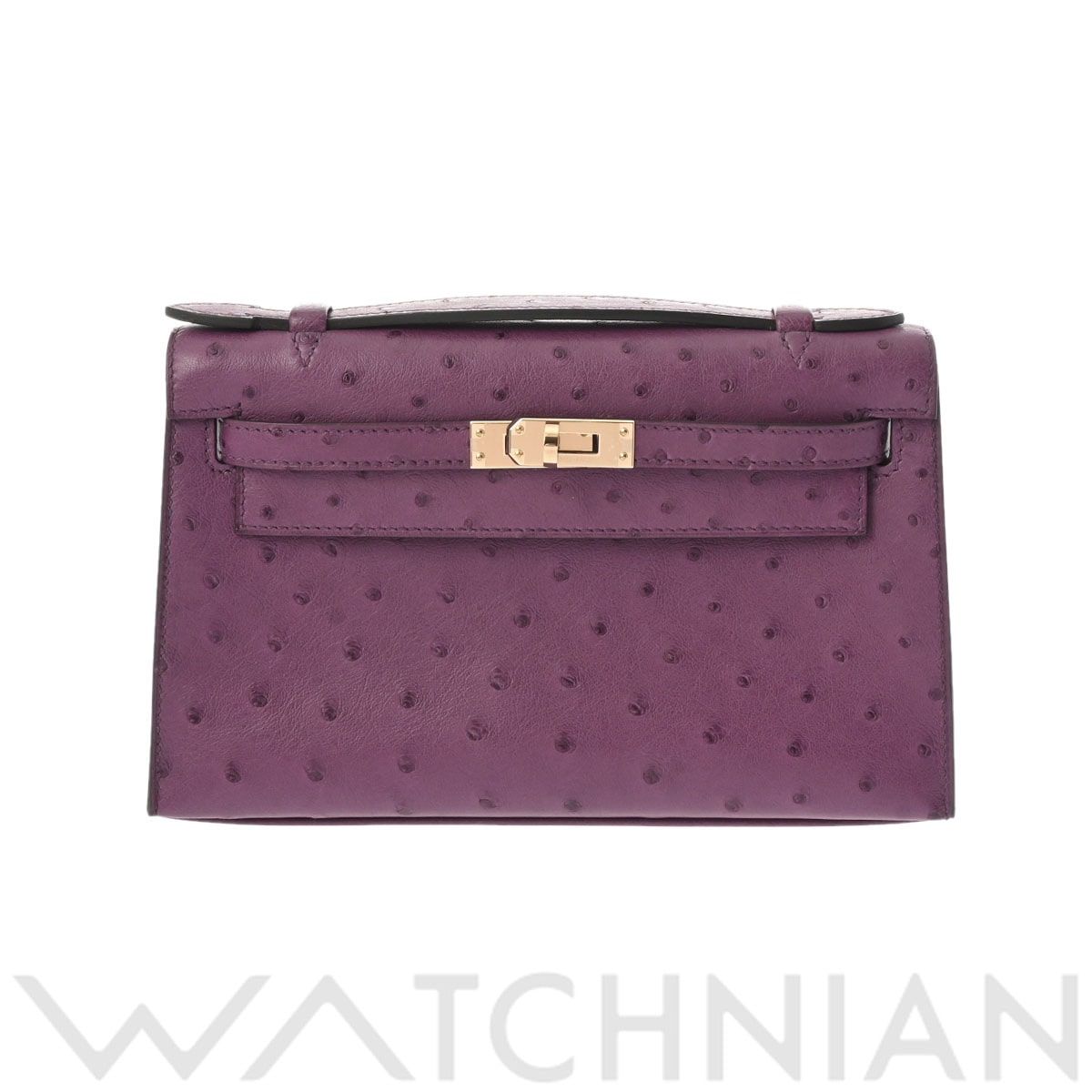 エルメス ポシェット ケリー ヴィオレ/シャンパンゴールド金具 オーストリッチ レディース バッグ 【未使用】【bag】