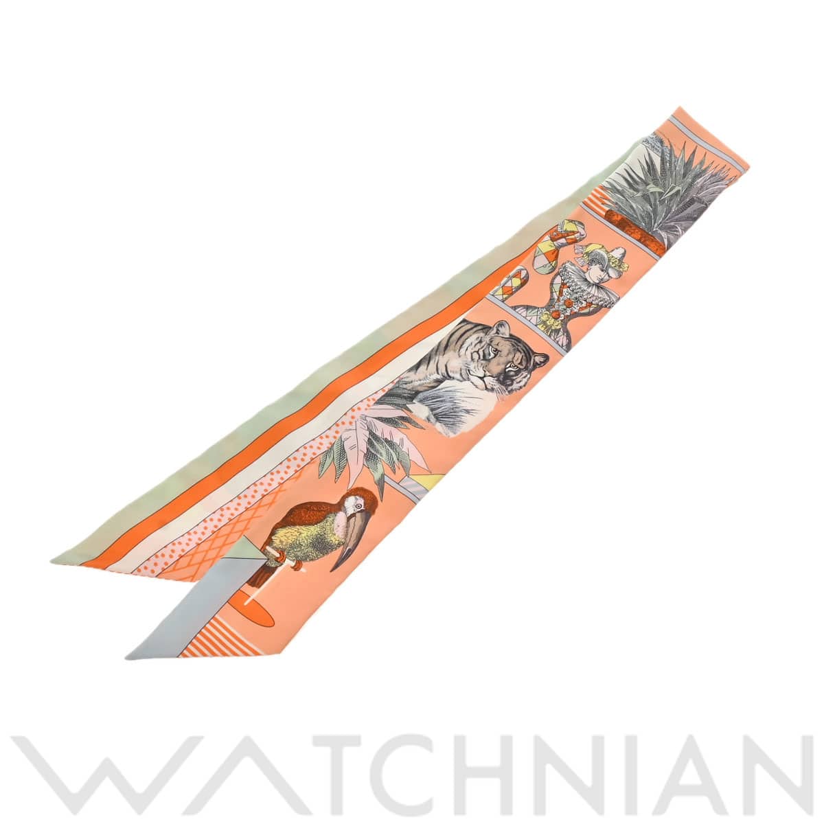 エルメス ツイリー GRAND THEATRE NOUVEAU オレンジ 063761S シルク100％ レディース 【新品】【other】