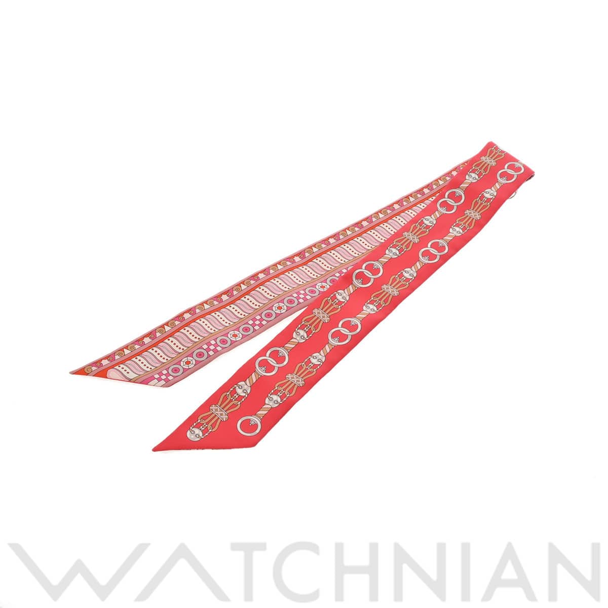 エルメス ツイリー HARNAIS EN ROSACE QUI レッド 063853S シルク100％ レディース 【新品】【other】