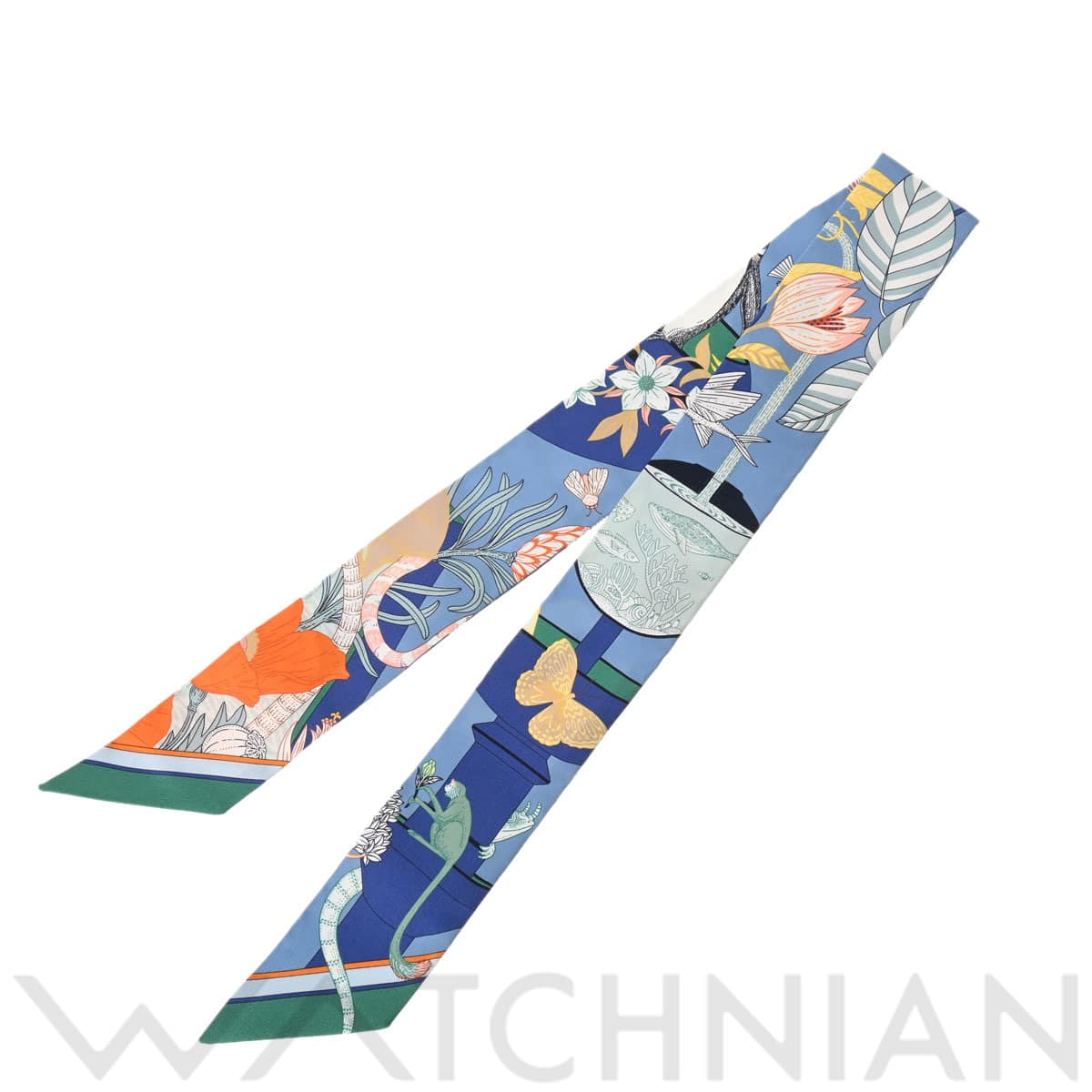 エルメス ツイリー PRECIOUS PARADISE ブルー 064094S シルク100％ レディース 【新品】【other】