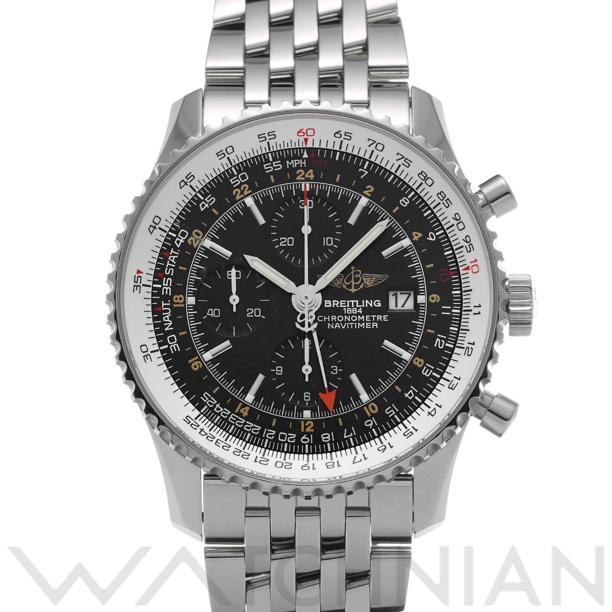 ブライトリング ナビタイマー ワールド A242B26NP ブラック メンズ 時計 【中古】【wristwatch】