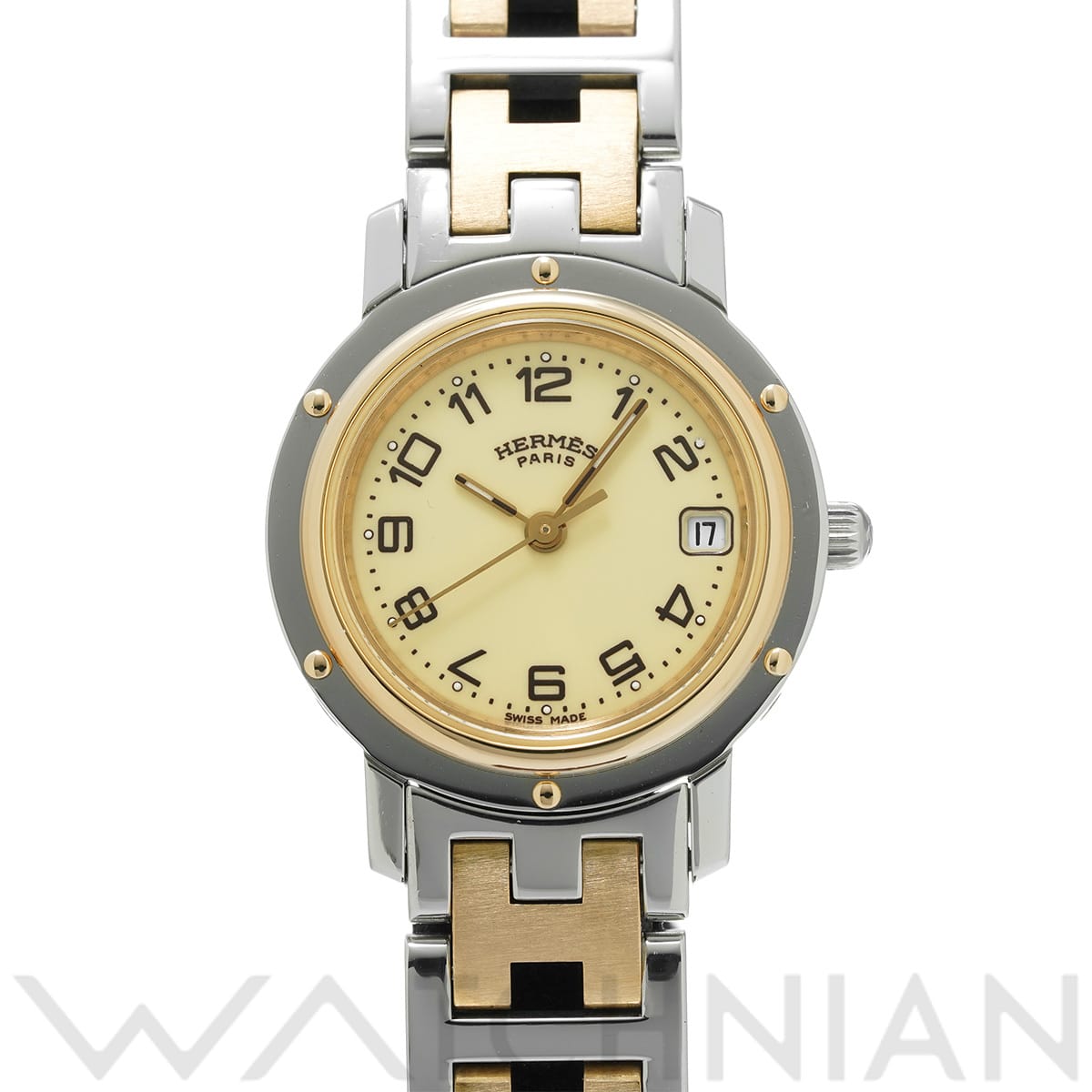 エルメス クリッパー CL4.220 アイボリー レディース 時計 【中古】【wristwatch】